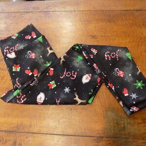 No Boundaries Christmas Leggings Black Holiday Icons Reindeer Candy Canes Soft